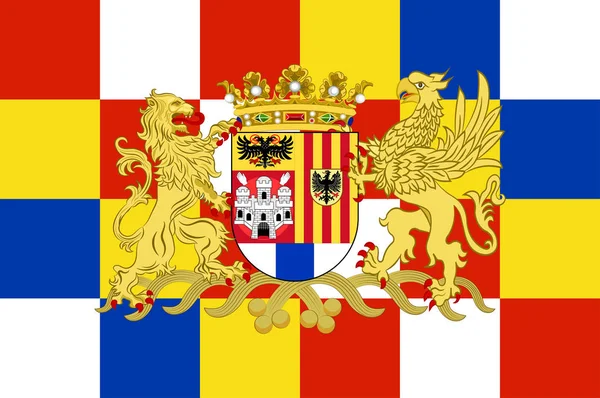 Bandera de Amberes en la Región Flamenca de Bélgica — Archivo Imágenes Vectoriales