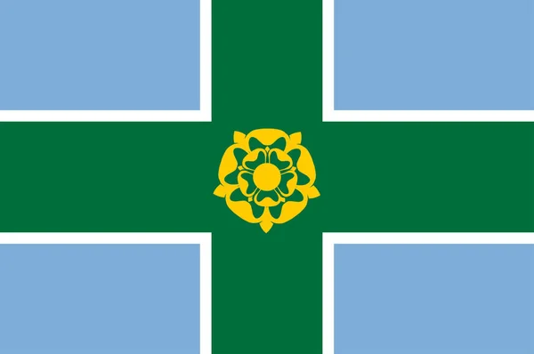 Ingiltere içinde Derbyshire bayrağı — Stok Vektör