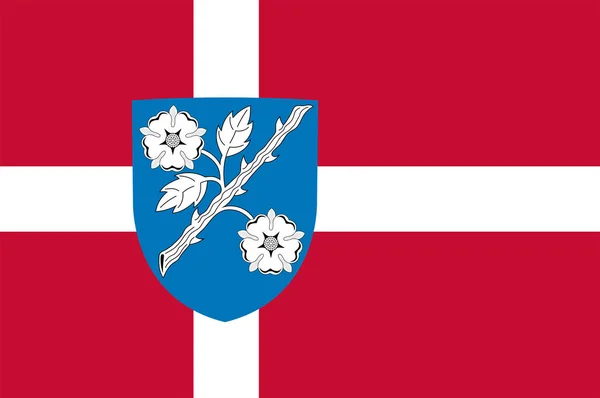 Flagga Langeland i södra Danmark Region — Stock vektor