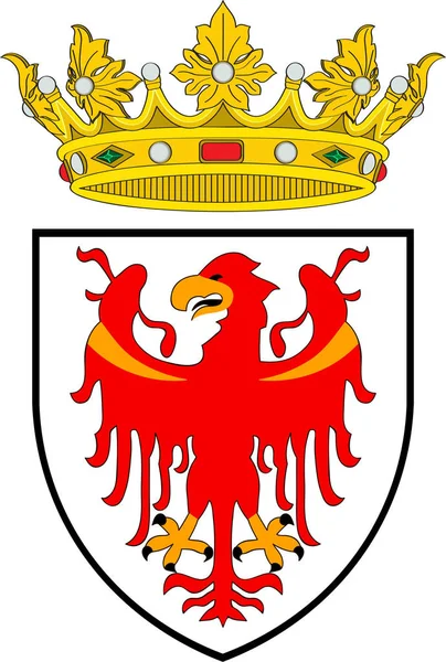 Brasão de armas do Tirol do Sul de Trentino-Alto Adige, Itália — Vetor de Stock