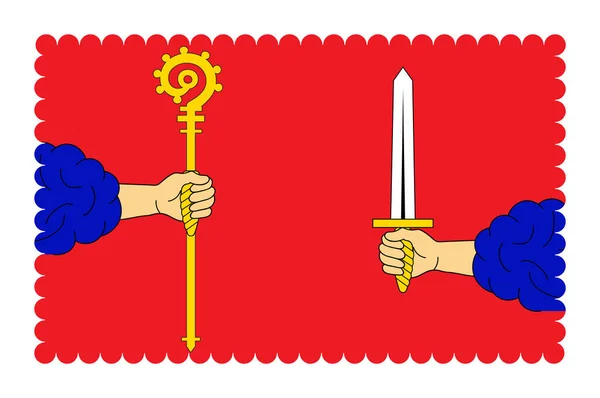 フランスのオーヴェルニュ・ローヌ=アルプス地方のオート・ロワールの国旗 — ストックベクタ