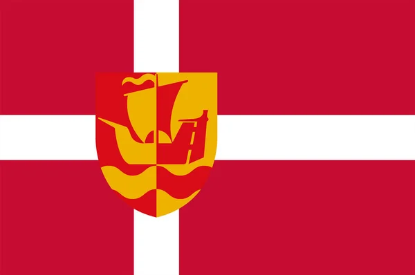 Guldborgsund의 국기가 이다 자치 제 Denm의 뉴질랜드 지역에서 — 스톡 벡터