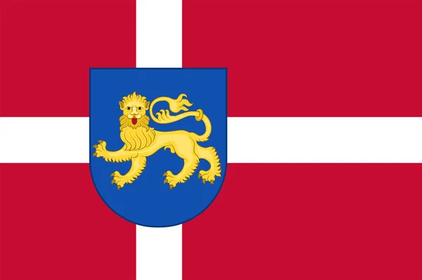 瓦德在丹麦南部地区的旗帜 — 图库矢量图片