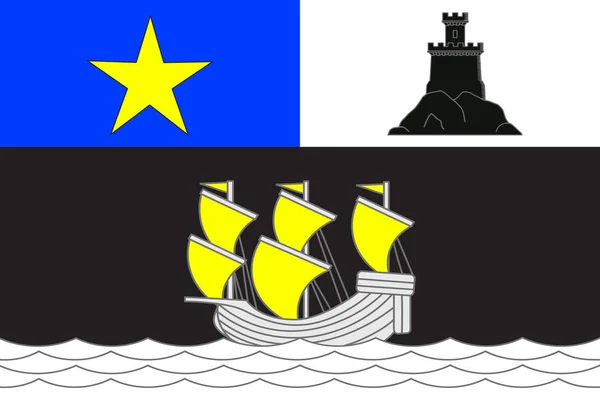 De vlag van Rochefort in de Charente-Maritime van Nouvelle-Aquitaine — Stockvector