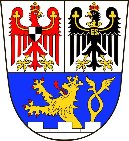 バイエルン州中部フランコニアのエルランゲンの紋章、ドイツ — ストックベクタ