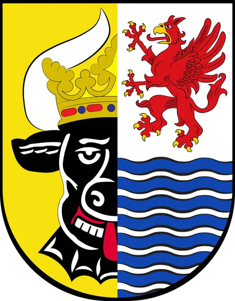 Escudo de armas de Mecklemburgo Seenplatte en Mecklemburgo-Vorpo — Vector de stock