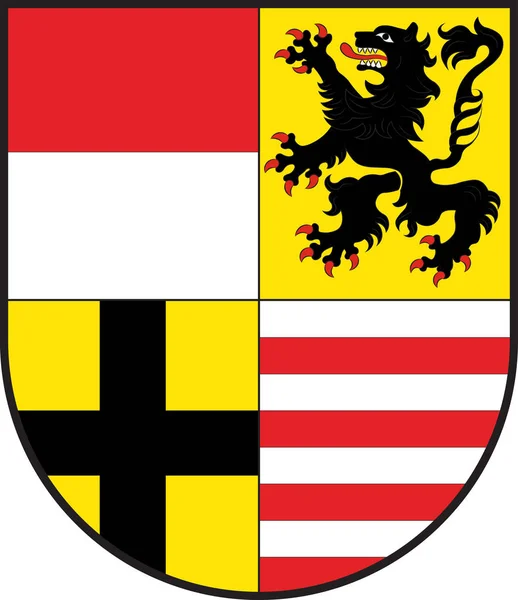 Brasão de armas de Saalekreis na Saxónia-Anhalt, na Alemanha — Vetor de Stock