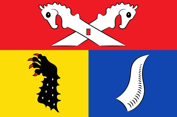 ザクセン州下部のニエンブルクの国旗, ドイツ — ストックベクタ