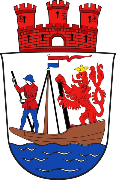 Escudo de Mulheim en Colonia de Renania del Norte-Westfalia, Ge — Vector de stock