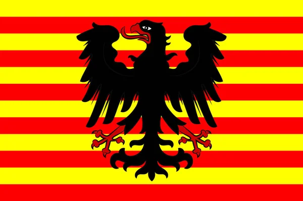 北ライン・ウェストファリア州のアルペンの国旗, ドイツ — ストックベクタ