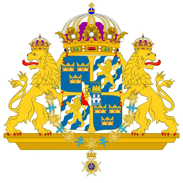 Coat of arms of Sweden — Stock Vector