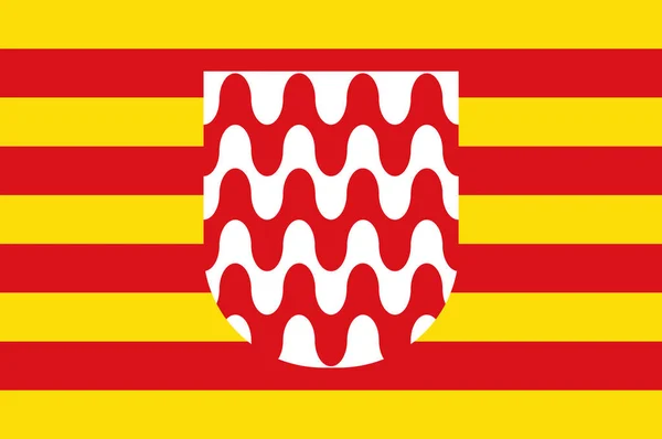 Bendera Girona adalah kota Spanyol. - Stok Vektor