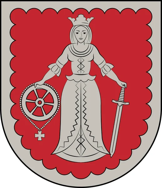Wapen van de gemeente Kuldiga in Koerland in Letland — Stockvector