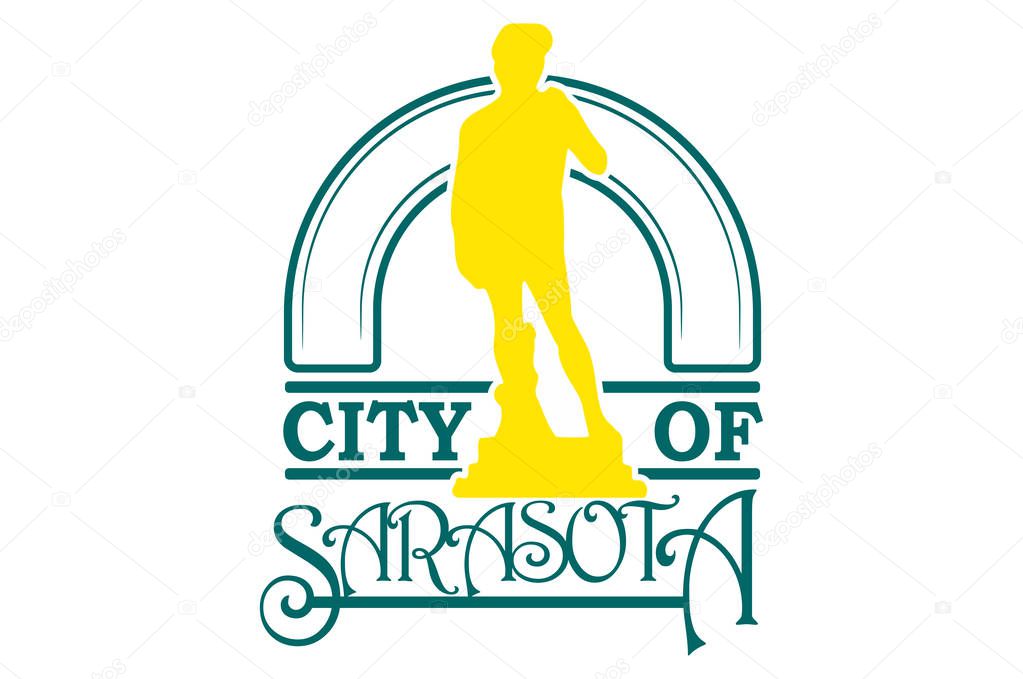 Flag of Sarasota City in Florida of USA