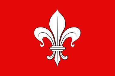 Flag of Lille in Nord of Hauts-de-France is a Region of France clipart