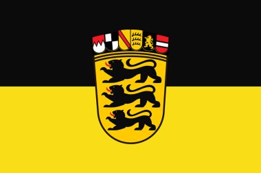 Flag of Baden-Wuerttemberg the land of Germany clipart