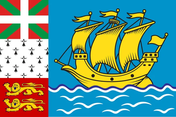 Vlag van saint pierre en miquelon, Frankrijk — Stockvector