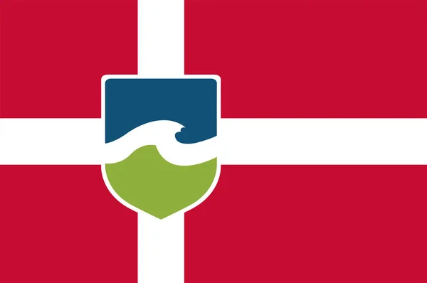 Gribskov の旗はデンマークの自治体です。 — ストックベクタ