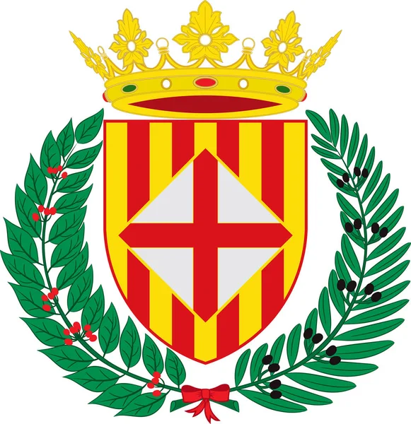 Escudo de armas de Barcelona es una provincia de España — Vector de stock