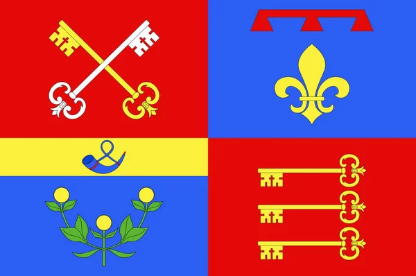 Bendera Vaucluse adalah departemen Perancis - Stok Vektor