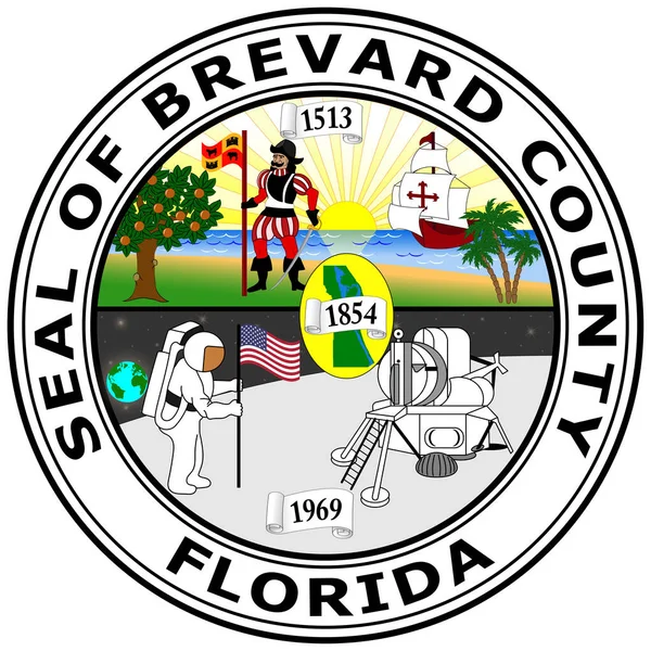 Escudo de armas del Condado de Brevard en Florida, EE.UU. — Vector de stock