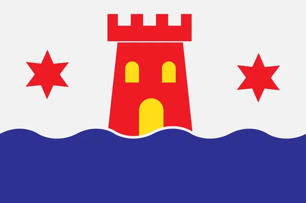 Vlag van Kalmar is een stad in de Zweedse provincie Kalmar. — Stockvector