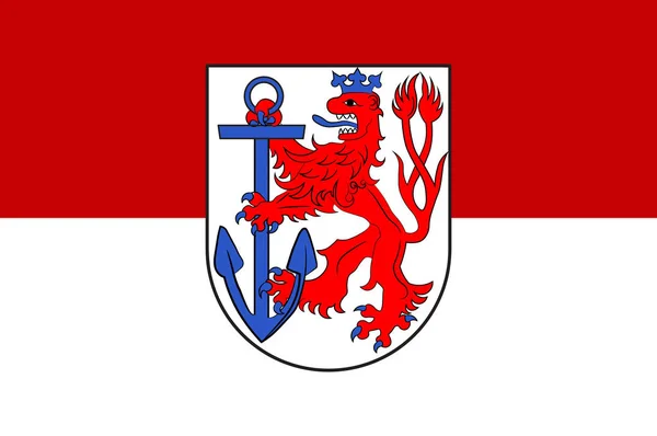 Vlag van Duesseldorf in Noordrijn-Westfalen, Duitsland — Stockvector