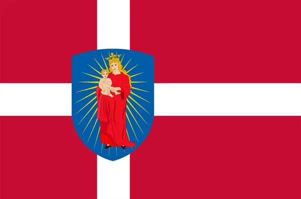 Флаг Thisted in Southern Denmark Region — стоковый вектор