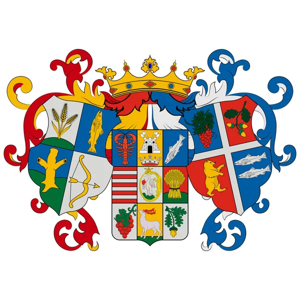 Wappen des Kreises szabolcs-szatmar-bereg in Ungarn — Stockvektor