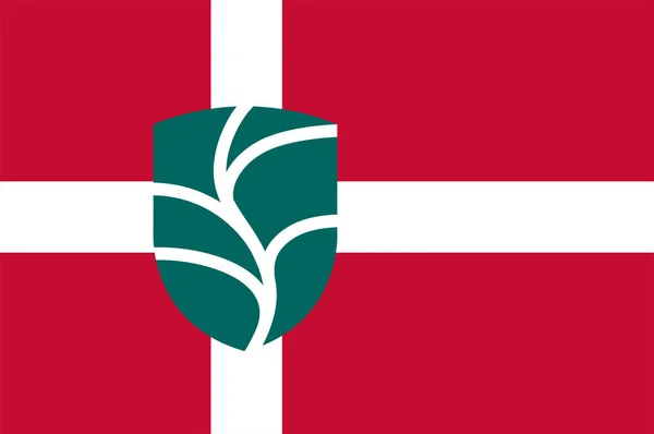 デンマークのユトランド半島の中央地域の Favrskov の旗 — ストックベクタ
