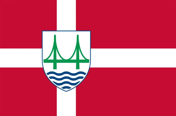 Flag of Slagelse es un municipio de la Región de Dinamarca, Zelanda. — Archivo Imágenes Vectoriales