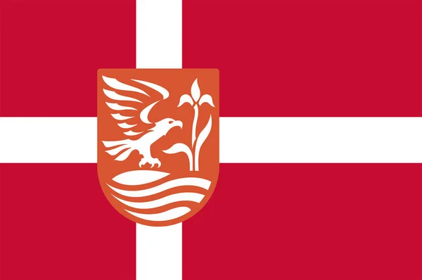 科灵在丹麦南部地区的旗帜 — 图库矢量图片