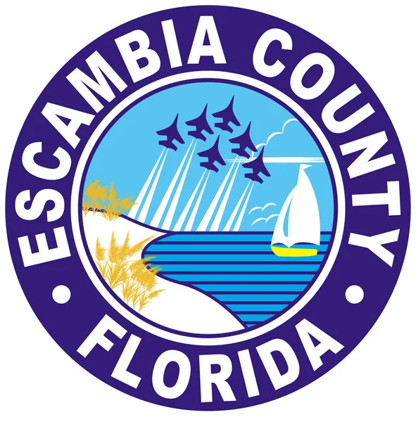 Escudo de armas del Condado de Escambia en Florida, Estados Unidos — Vector de stock
