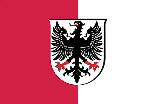 ラインラント・パラティーナのマインツ・ビンゲンのインゲルハイム・アム・ラインの旗 — ストックベクタ