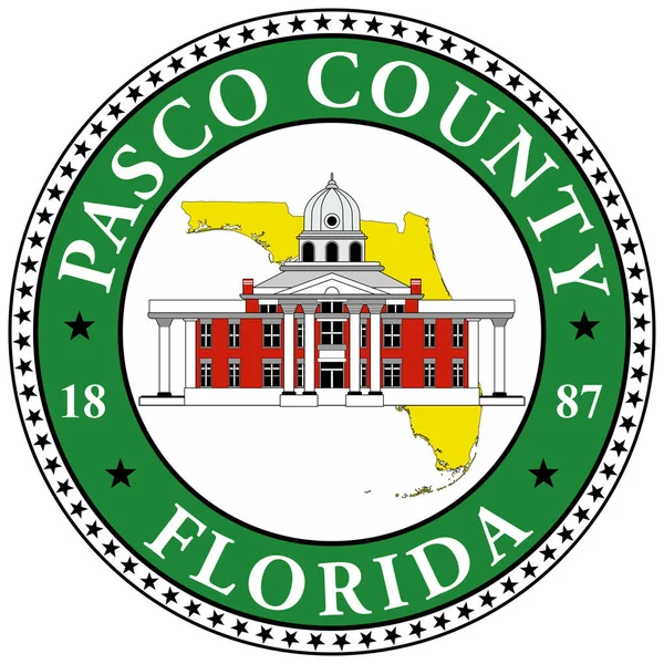 Coat of arms of Pasco County in Florida of USA — Stock Vector