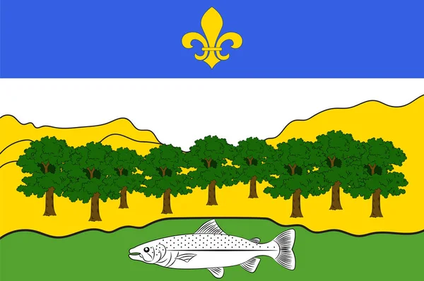 Drapeau de Nantua en Ain de la région Auvergne-Rhône-Alpes en France — Image vectorielle