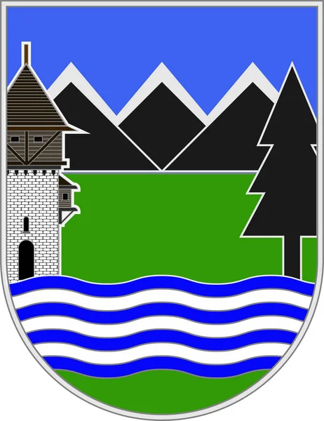 Herb gminy Plav w Czarnogórze — Wektor stockowy