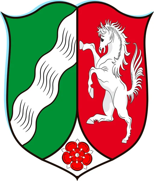 Wappen Nordrhein-Westfalens, Deutschland — Stockvektor