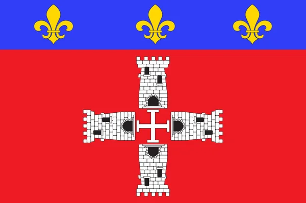 Vlag van Marmande in de Lot-et-Garonne van Nouvelle-Aquitaine is de — Stockvector