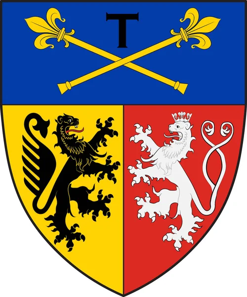 Coat of arms of Uebach-Palenberg in North Rhine-Westphalia, Germ — Stock Vector