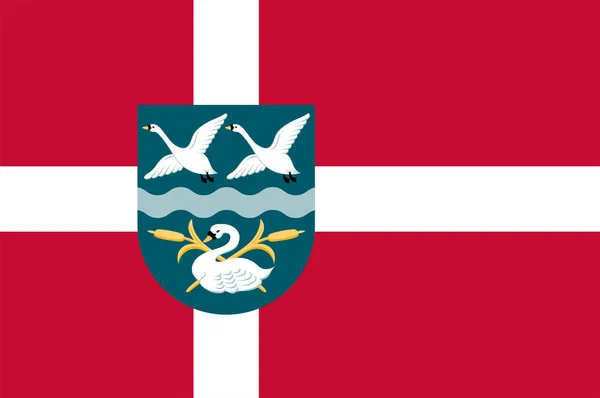 Drapeau de Vallensbek est une municipalité au Danemark — Image vectorielle