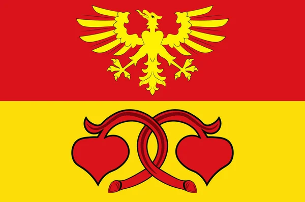 Bendera Rietberg di Rhine-Westphalia Utara, Jerman - Stok Vektor