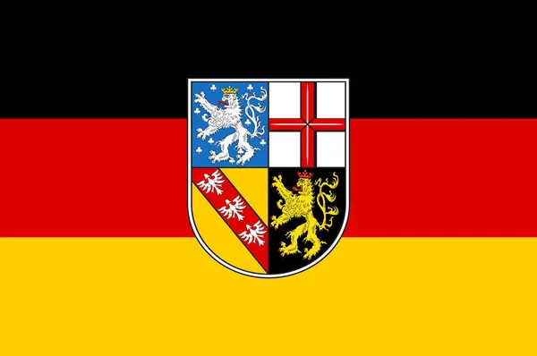 Saarlands flagga i Tyskland — Stock vektor