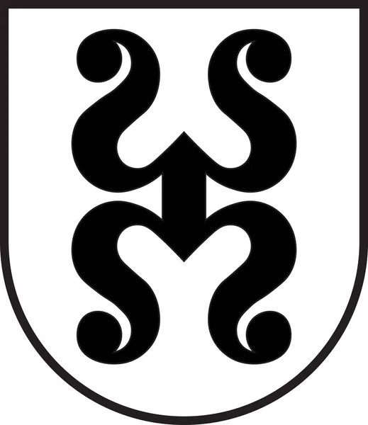 ラインラント・パラティネートのバート・デュエルクハイムの紋章、ドイツ — ストックベクタ