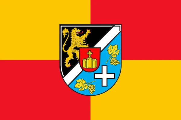라인란트 팔츠의 스웨이드 라인슈트라세 국기, 독일 — 스톡 벡터