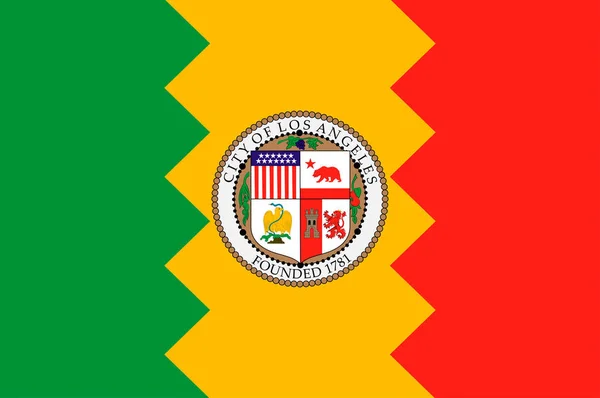 ロスアンジェルス都市、カリフォルニア、米国の旗 — ストックベクタ