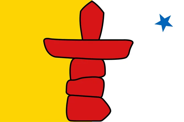 Bandeira de Nunavut no Canadá — Vetor de Stock