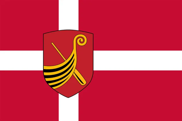 Vlajka Kerteminde v regionu Syddanmark — Stockový vektor