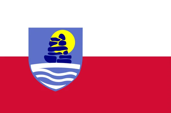 Bandera de Sermersooq en Groenlandia del Reino de Dinamarca — Vector de stock