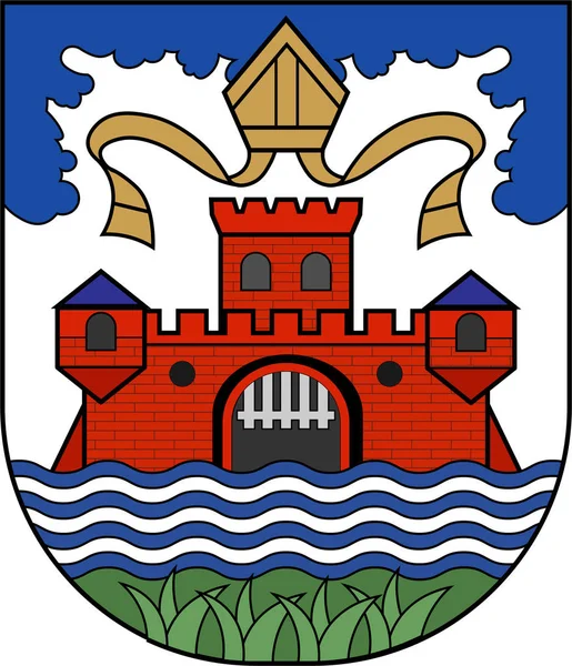 Coat of arms of Silkeborg in Central Jutland Region of Denmark — Stock Vector
